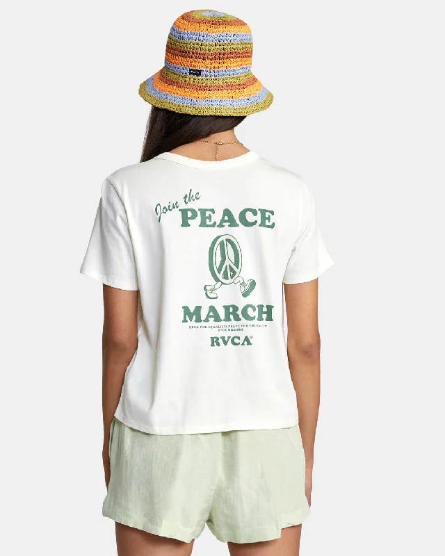 Peace March Crop Tee - Vintage White