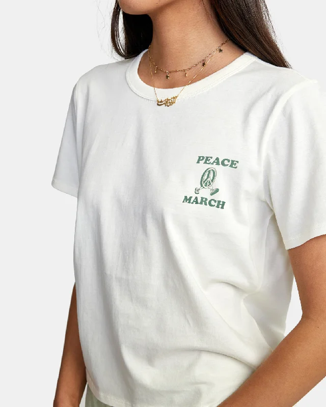 Peace March Crop Tee - Vintage White