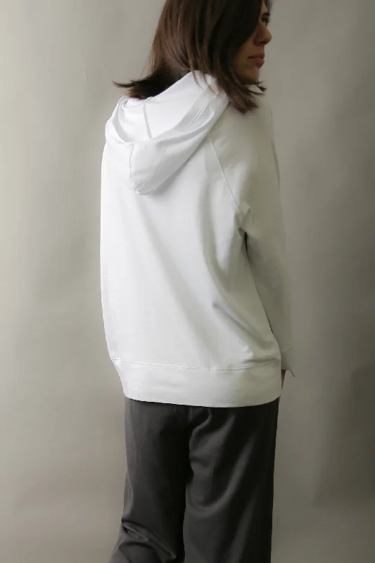 ADDY HOODY IN PIMA COTTON STRETCH WHITE