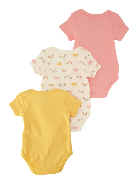 Baby Girls 0-9M You Are My Sunshine Graphic Bodysuit Trio