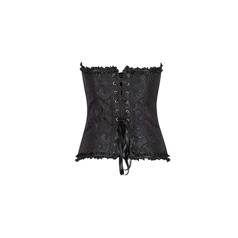 Plus Size Boned Lace Corset Women Lingerie With G String