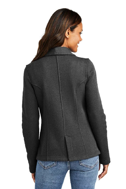 Port Authority Womens Button Down Fleece Blazer - Heather Dark Charcoal Grey