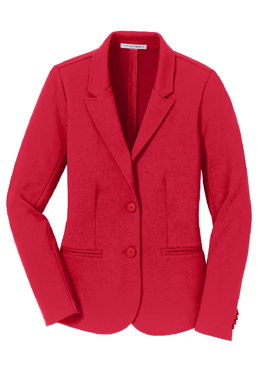 Port Authority Womens Knit Button Down Blazer - Rich Red