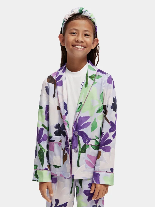 Kids - Printed single-breasted blazer