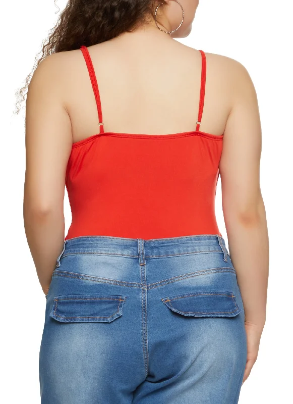 Plus Size Scalloped Hem Cami Bodysuit