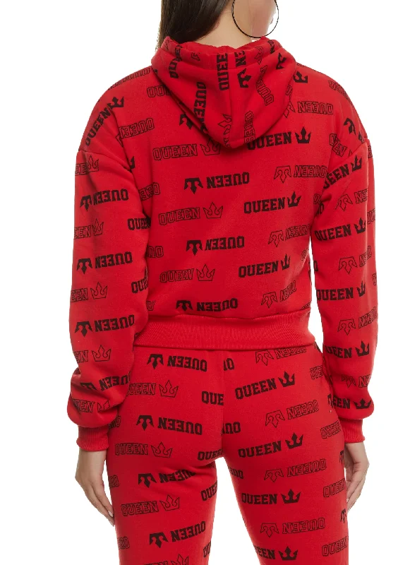 Queen Graphic Print Hoodie