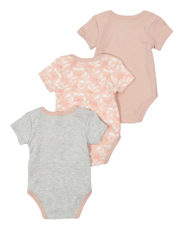 Baby Girls 0-9M Mommys Favorite Graphic Bodysuit Trio