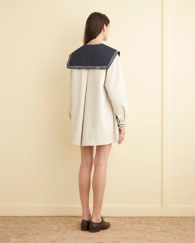 Sailor Coat - Cream/Navy