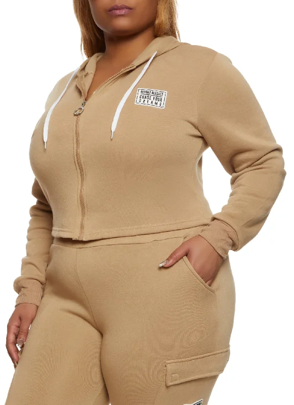 Plus Size Beyond Blessed Graphic Patch Hoodie