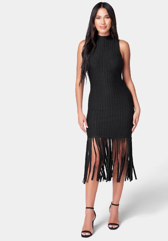 Sweater Fringe Dress