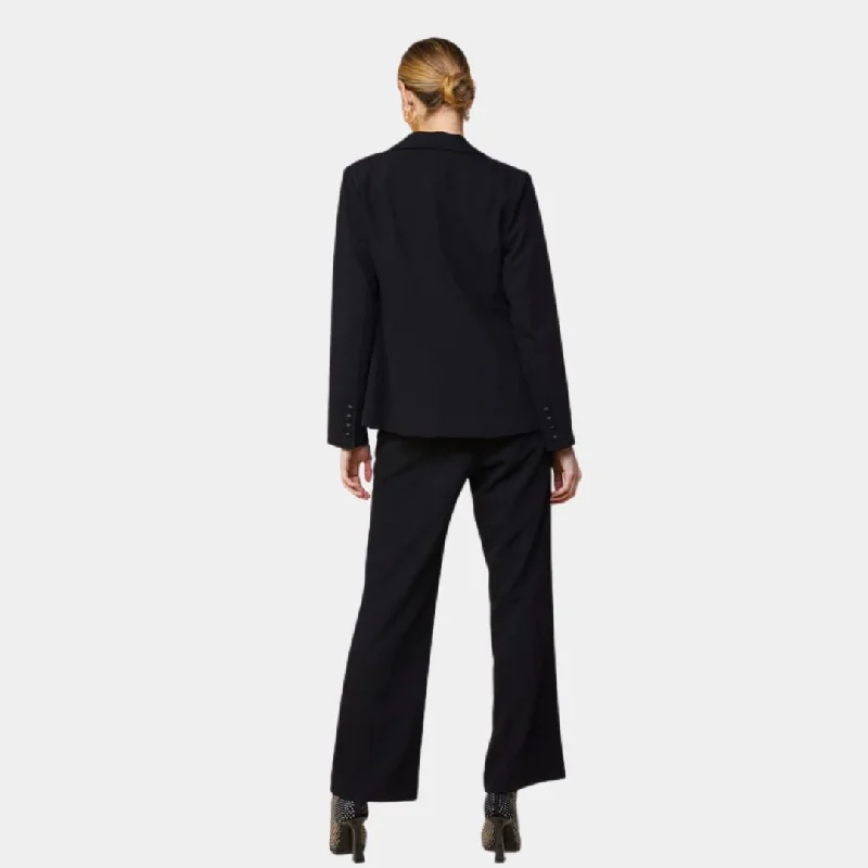 Tailored Single Button Blazer (Black)