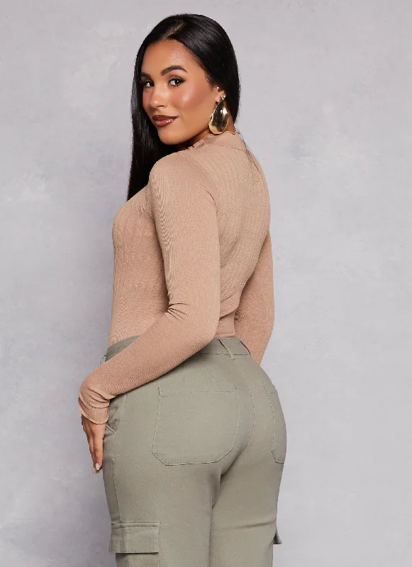 Seamless Mock Neck Long Sleeve Bodysuit