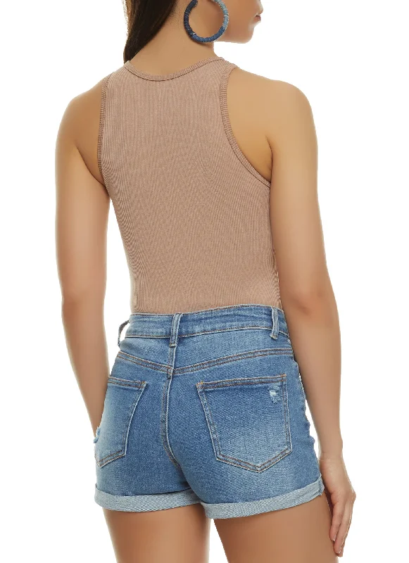 Seamless Ribbed High Neck Bodysuit