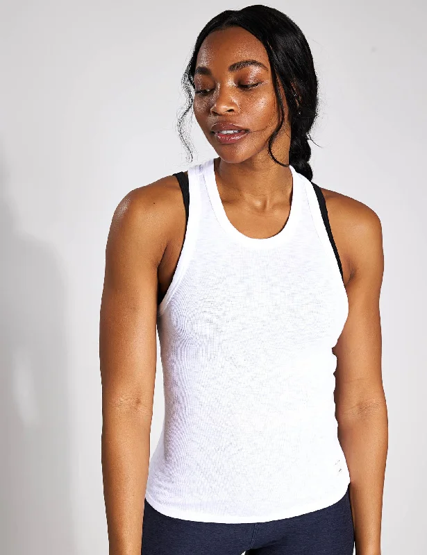 Sunrise High Neck Tank - White