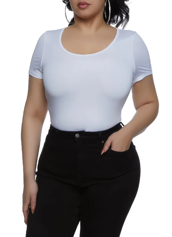 Plus Size Daisy Scoop Neck Bodysuit