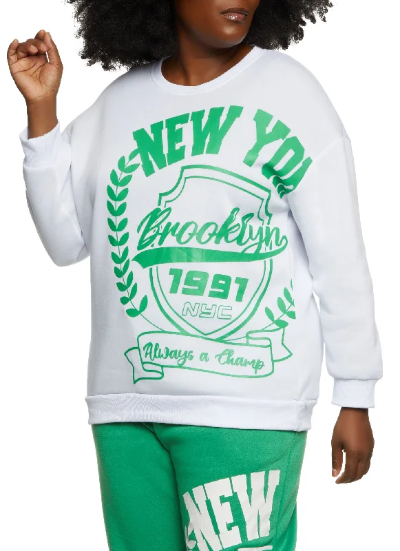 Plus Size New York Graphic Crew Neck Sweatshirt