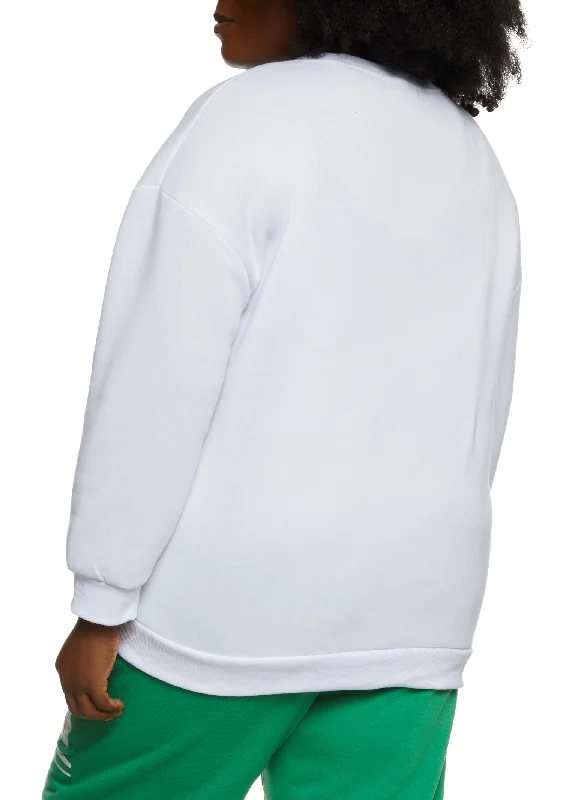 Plus Size New York Graphic Crew Neck Sweatshirt