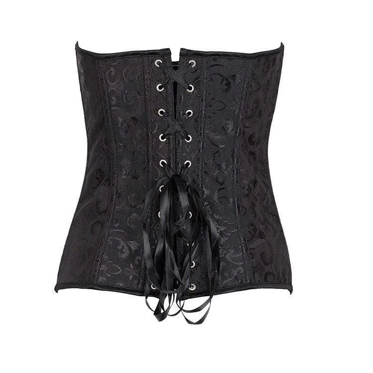 Women' Gothic Jacquard Overbust Corsets With T-bak