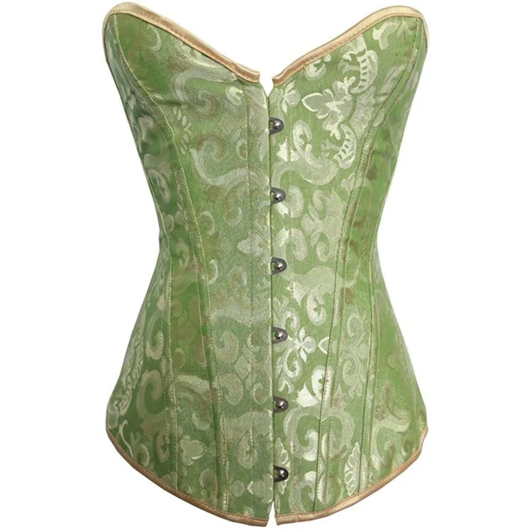 Women' Gothic Jacquard Overbust Corsets With T-bak