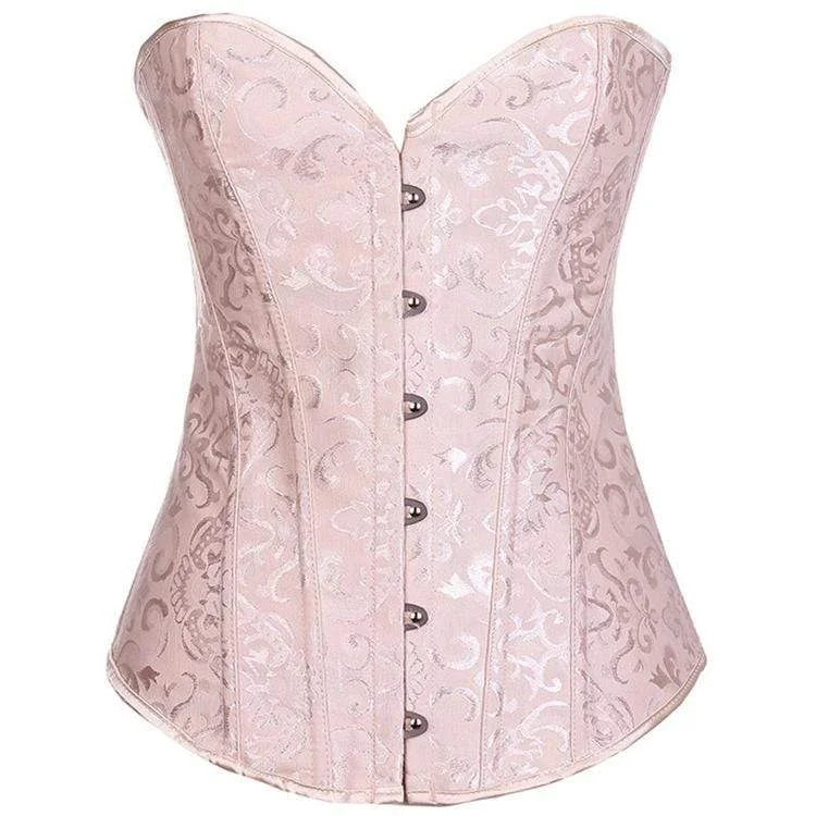 Women' Gothic Jacquard Overbust Corsets With T-bak