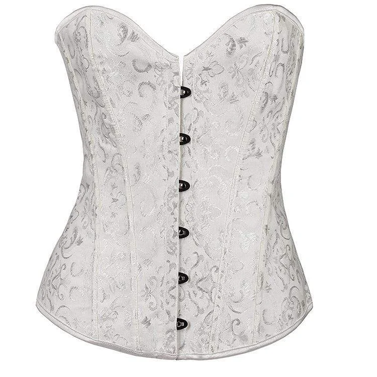 Women' Gothic Jacquard Overbust Corsets With T-bak