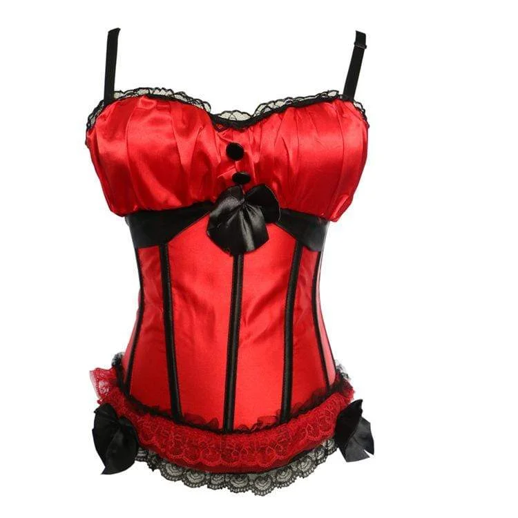 Women's Gothic Bowknot Satin Overbust Corsets