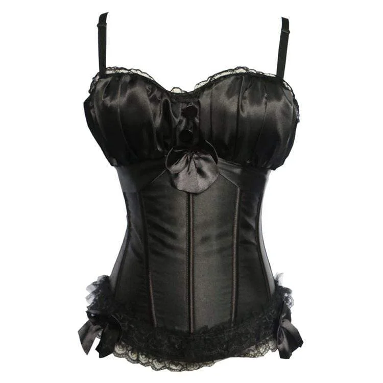 Women's Gothic Bowknot Satin Overbust Corsets