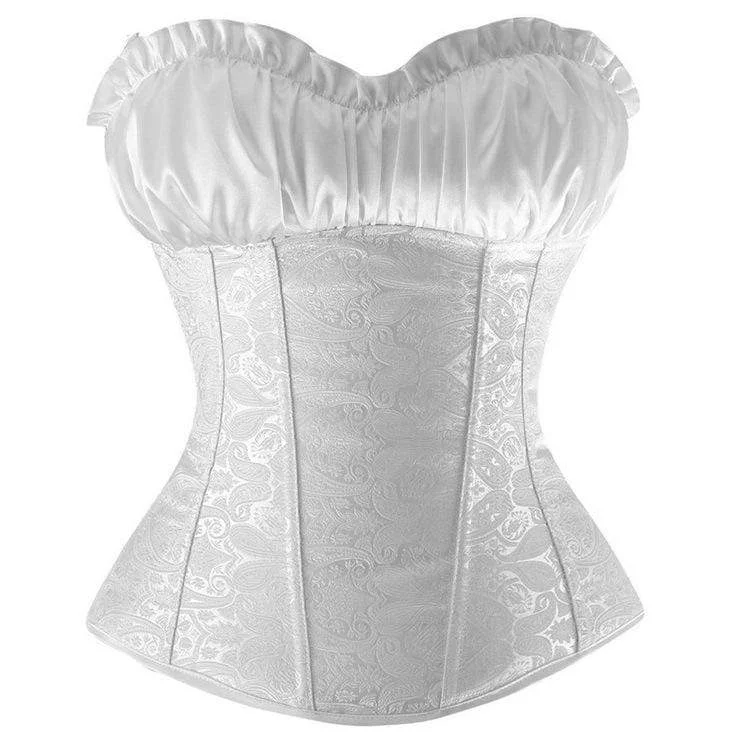 Women's Gothic Flabala Hem Satin Overbust Corsets