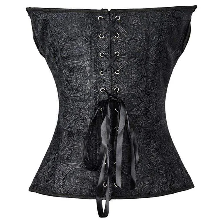 Women's Gothic Flabala Hem Satin Overbust Corsets