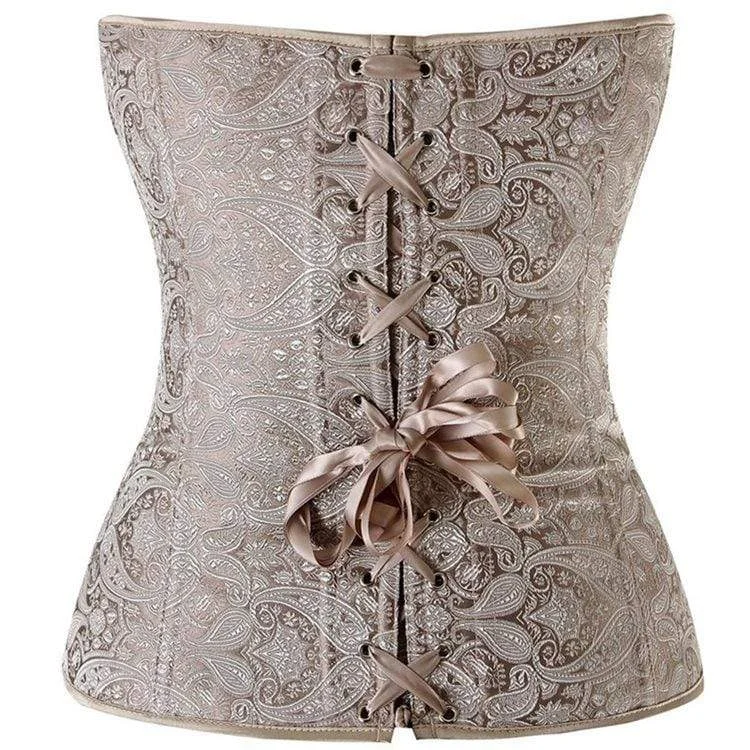 Women's Gothic Flabala Hem Satin Overbust Corsets