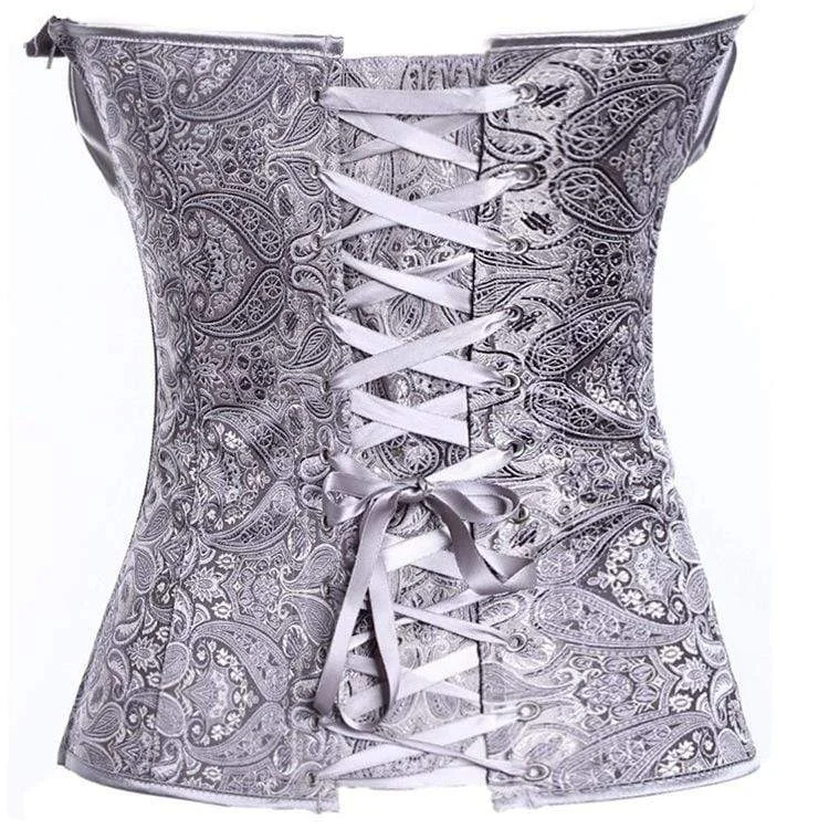 Women's Gothic Flabala Hem Satin Overbust Corsets