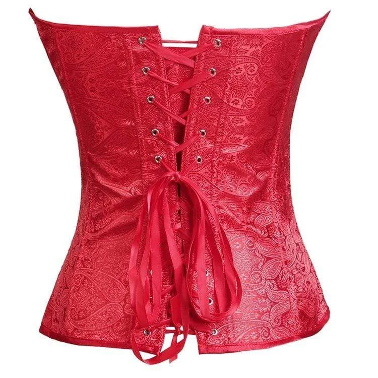 Women's Gothic Flabala Hem Satin Overbust Corsets