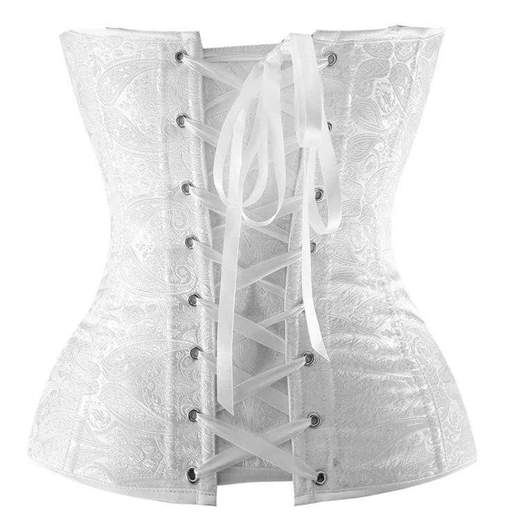 Women's Gothic Flabala Hem Satin Overbust Corsets