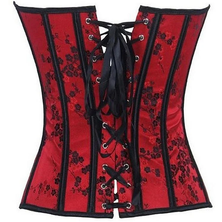 Women's Gothic Floral Strappy Overbust Corsets