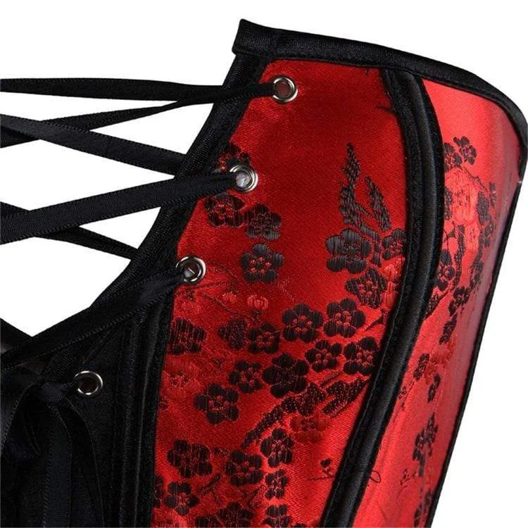 Women's Gothic Floral Strappy Overbust Corsets