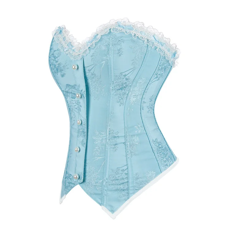 Women's Gothic Lace Hem Formal Overbust Corset