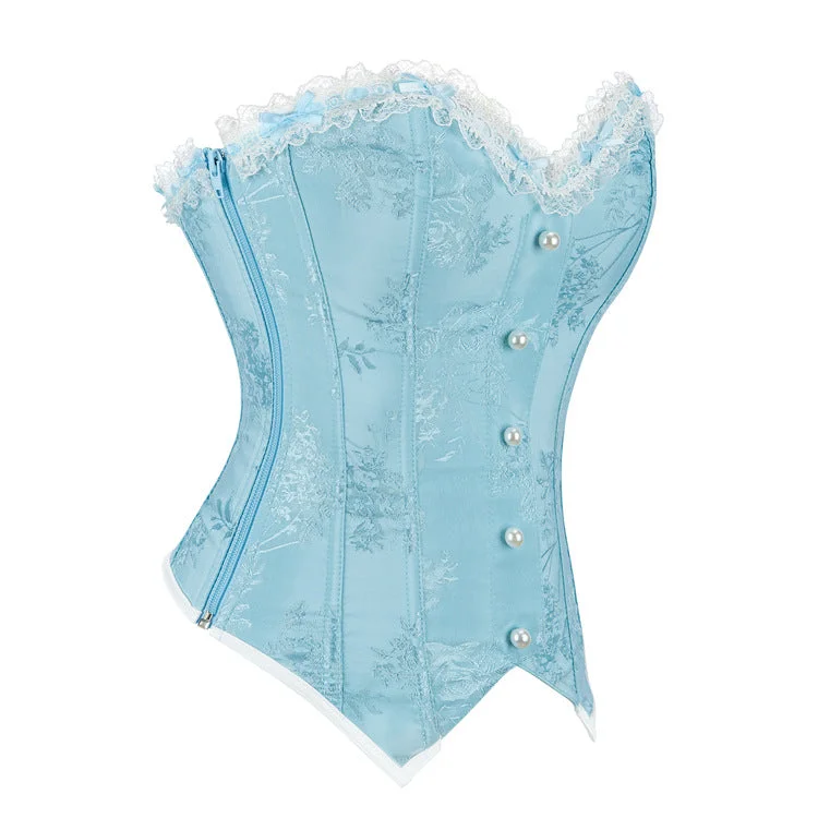 Women's Gothic Lace Hem Formal Overbust Corset