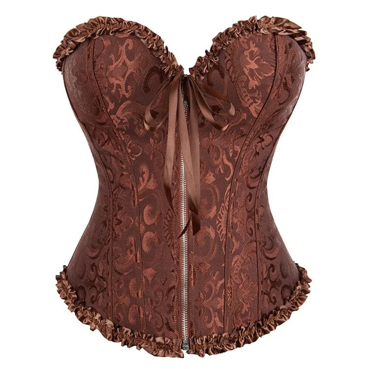 Women's Gothic Lace-up Brocade Overbust Corsets