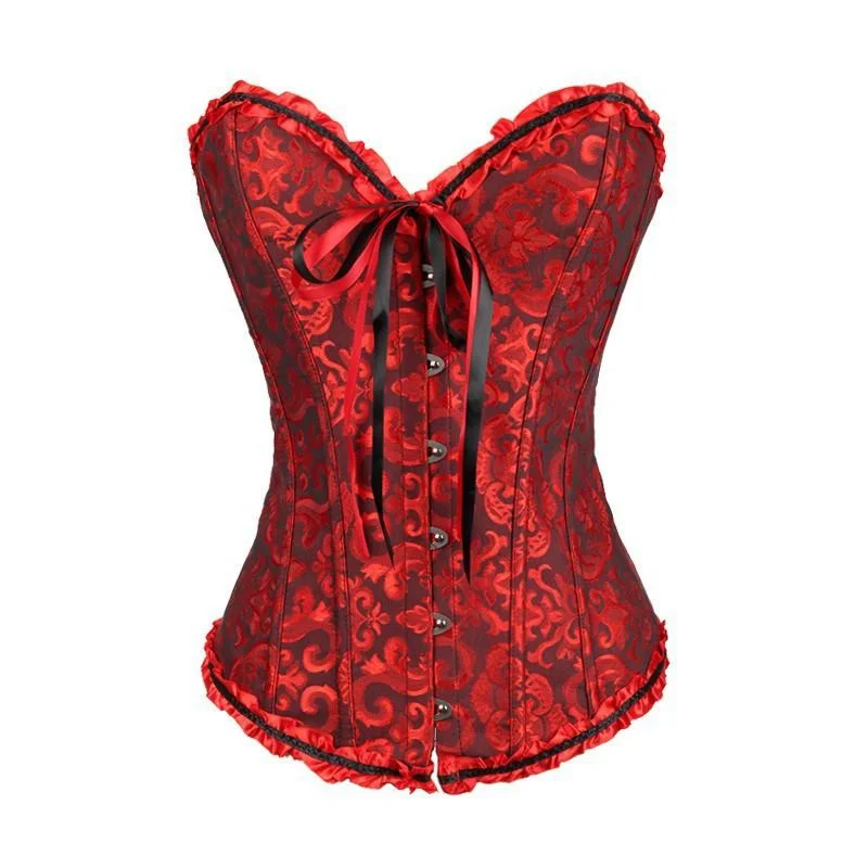 Women's Gothic Lace-up Jacquard Overbust Corsets