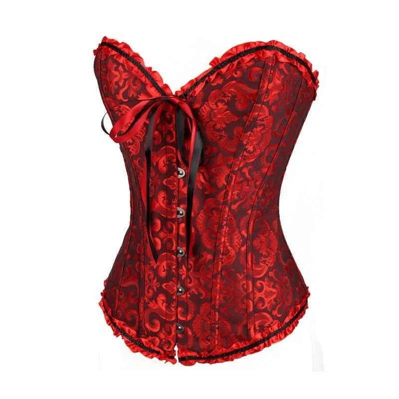 Women's Gothic Lace-up Jacquard Overbust Corsets