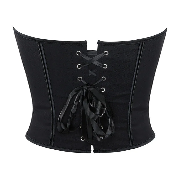 Women's Gothic Leopard Printed Lace-up Overbust Corset