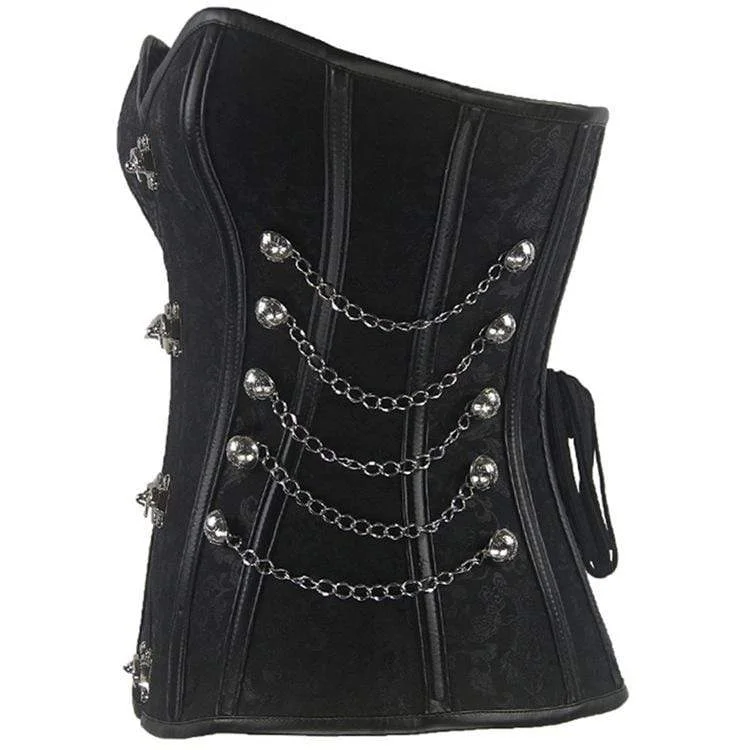 Women's Gothic Multi-Chain Floral Overbust Corsets