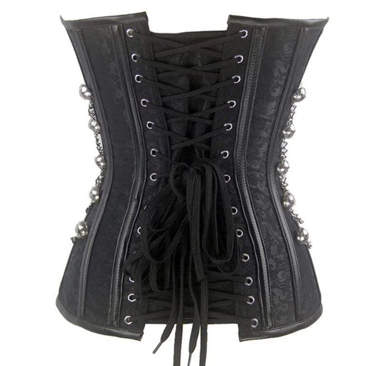 Women's Gothic Multi-Chain Floral Overbust Corsets