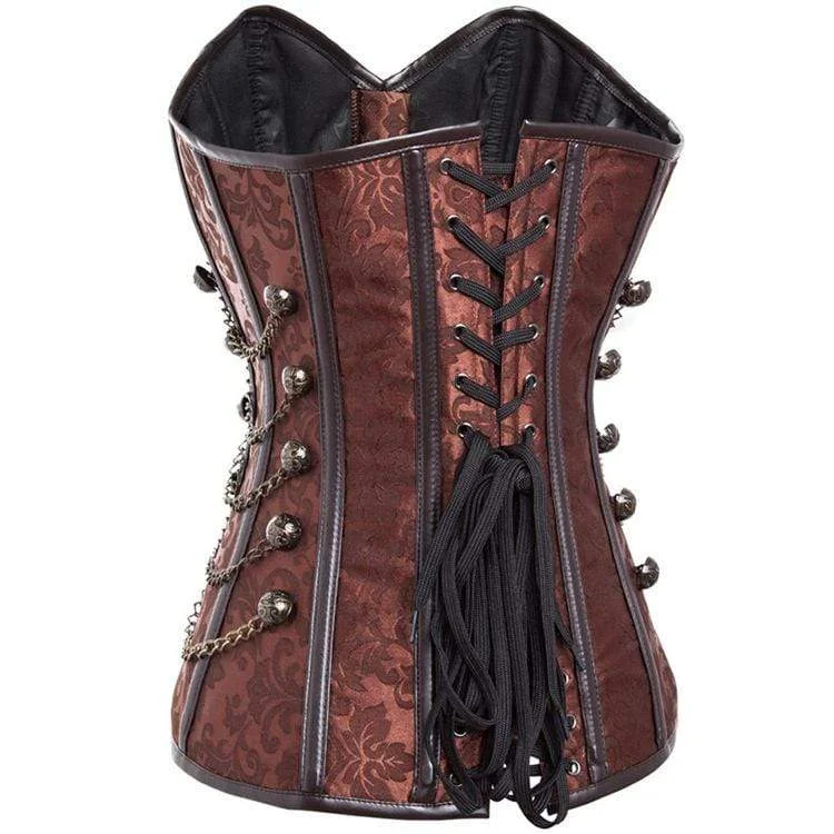 Women's Gothic Multi-Chain Floral Overbust Corsets