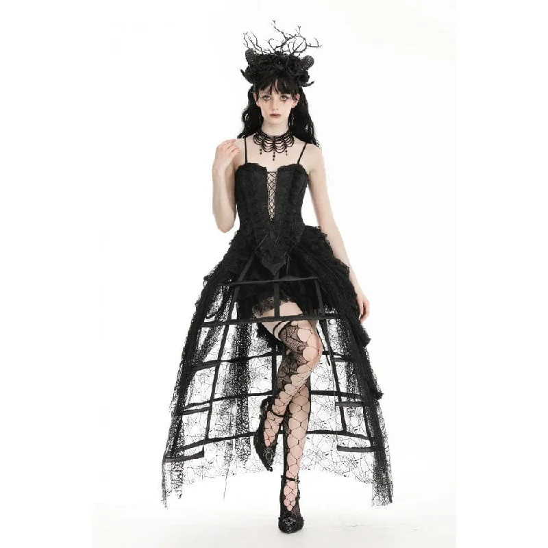 Women's Gothic Plunging Lace-up Jacquard Overbust Corset