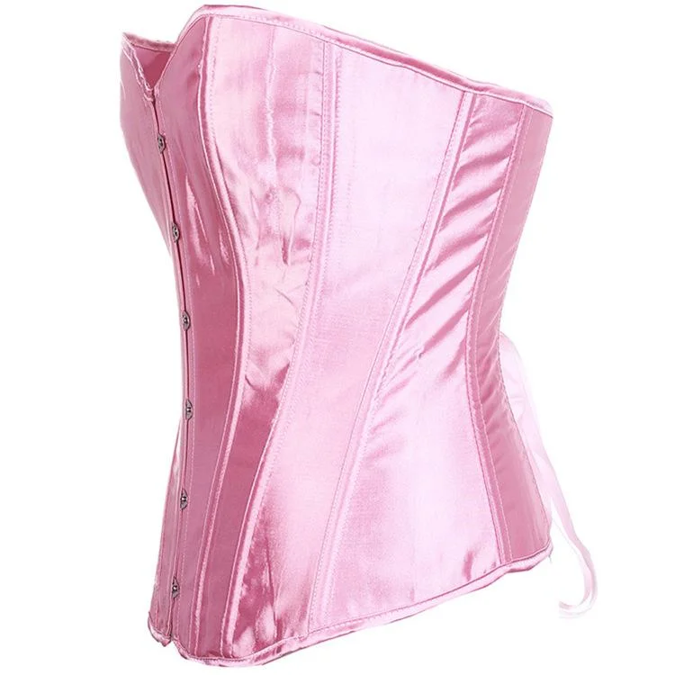 Women's Gothic Pure Color Satin Overbust Corsets