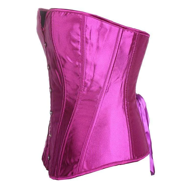 Women's Gothic Pure Color Satin Overbust Corsets