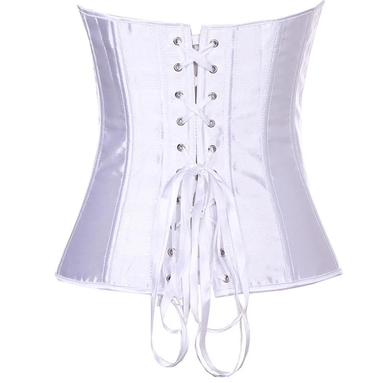 Women's Gothic Pure Color Satin Overbust Corsets