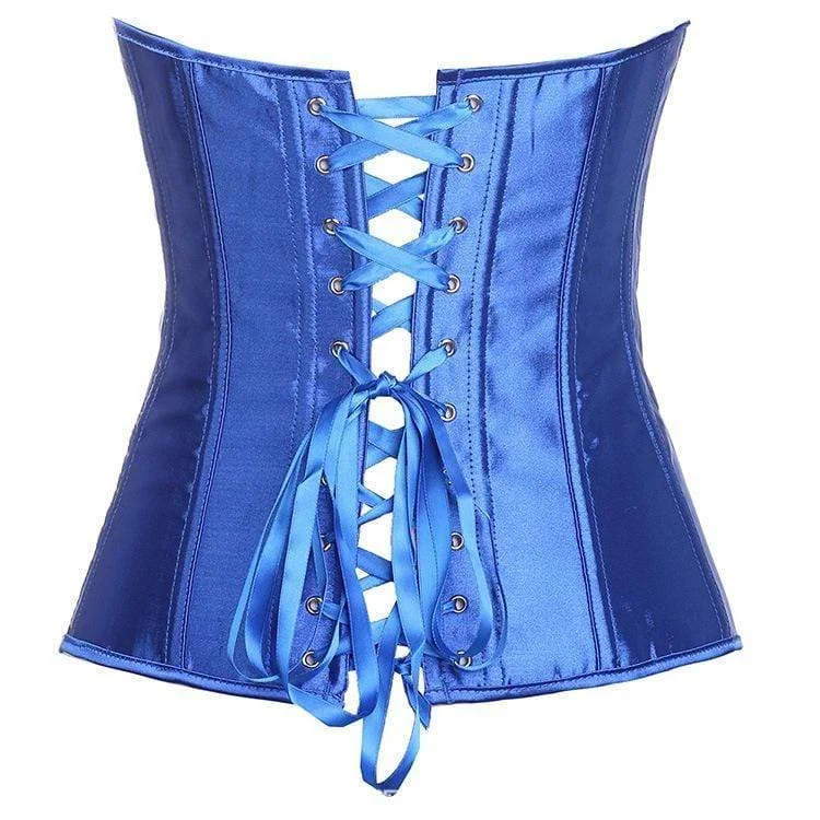 Women's Gothic Pure Color Satin Overbust Corsets