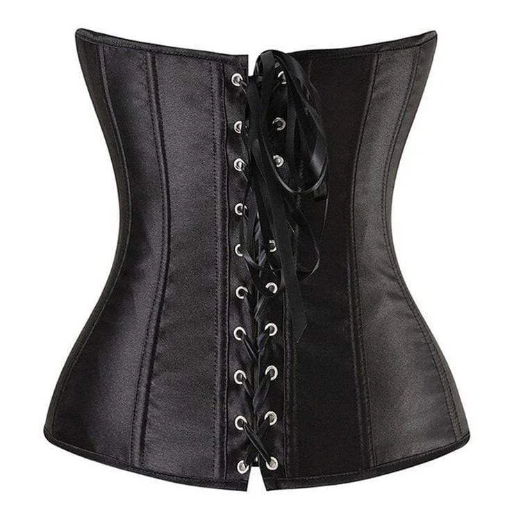 Women's Gothic Pure Color Satin Overbust Corsets